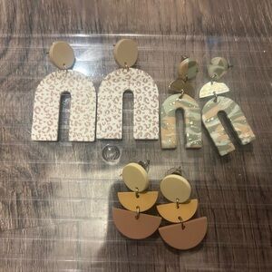 Leopard and Camouflage Statement Earrings Set